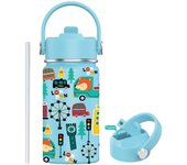 PORCHEDDU Botella Termo de Agua para Niños de Acero Inoxidable 350ml (20 Diseños) mantiene El Frio y el color- Térmica Reutilizable | Sin BPA | Keeps 24H Frio / 12H Caliente | Termo y Hermética - Doble Pantalla a Prueba de Fugas (TK350 1099 F6 D7)