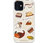 Funda original compatible con iPhone 12 Mini con un diseño de Friends Food Stickers