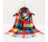 Hot Selling Fashion Winter Plaid Fake Cashmere Scarf Keep Warm Tassel Shawl For Woman Outdoor Windproof Pashmina 190*30cm