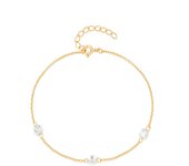 925 Sterling Silver Four Pointed Star Zircon Egg White Stone Bracelet Women Fashionable Wedding Party Boutique Jewelry Gifts