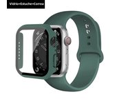 Glass+Case+Strap for Apple Watch Band 45mm 44mm 41mm 40mm 38mm 42mm Screen Protectors for Apple IWatch Series 9 8 7 6 SE 5 3 4