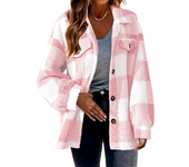 Abrigo de felpa con botones en la parte de Abrigo, ropa de Abrigo Térmica de invierno de manga Larga versátil, ropa de Mujer SSITO