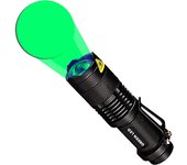 Small mini strong light camera fill light flashlight white blue green red four light source can be focused 14500 battery