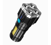 High Power LED Flashlights Camping Torch With 4 Lamp Beads And COB Side Light Rechargeable Portable Hand Lantern 4 Lighting Mode