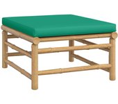 vidaXL Reposapiés de jardín bambú con cojín Gris claro, Taupé, Verde Conjunto Terraza Muebles Jardín Exterior Juego de Muebles de jardín Mueble Jardín Exterior Muebles de Salon Exterior