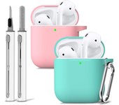 Two piecesAirPods  Case Cover with Cleaner Kit,Soft Silicone Protective Case for Apple AirPod Pro 2nd/1st Generation Case for Wo