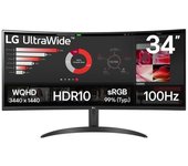 Monitor Profesional Ultrapanorámico Curvo LG 34WR50QK-B 34"/ WQHD/ Negro