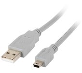 CABLE USB LANBERG 2.0 MACHO/MINI USB MACHO 1.8M GRIS
