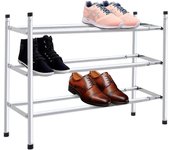 Zapateros de 3 Niveles Extensible y apilable | Metálico con Acabado Cromado | Ampliable | Varias Medidas | Se extiende horizontalmente y se apila verticalmente | Marca