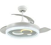 Akunadecor - Akunadecor - Ventilador Blanco Modelo Magallanes Motor Dc, Led Integrado Y Temporizador