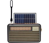 COSHANO Radio Solar Am FM Bluetooth, Ranura para Tarjeta TF Reproductor MP3, Entrada Auxiliar, Radio Portátil con Pila Recargable USB