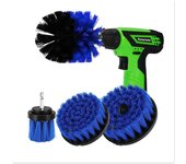 Juego de 4 cepillos para taladro eléctrico, kit de limpieza para coche, baño, piscina, azulejos, suelo, ladrillo, cerámica, mármol, cepillo de fregado multiusos (verde)