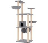 Rascador para Gatos con postes de isal gris Claro 141 cm