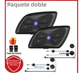 Teleheer T6 PLUS Motorcycle Helmet Bluetooth Headset Intercom 2 Riders 1500M Interphone Music Player Waterproof Intercomunicador