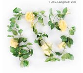 2/4m Pink Artificial Floral Garland Fake Rose Vine Hanging Flower String Garland for Wedding Baby Shower Event Party Supplies
