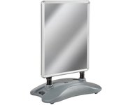 Tectake - Expositor A1 a doble cara con depósito rellenable + 2 láminas protectoras  Para DIN A1, a doble cara  Medidas totales 113,5 x 79 x 50 cm  Visual 83,5 x 58 cm  Esquinas redondeadas para reducir el riesgo de lesiones