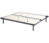 Vente-unique - Somier de láminas de 180 x 200 cm - 2x19 láminas - Con patas - Negro - KALISTA de YSMÉE