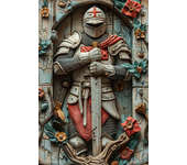 Exclusive 1Pc Vintage Metal Knight Assassin Sign. Ideal Wall Art for Cafe, Man Cave, Bar & More Decor.