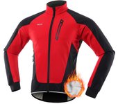Arsuxeo Men Cycle Jacket Waterproof Windproof Thermal Fleece Bike Jersey MTB Bicycle Riding Running Autumn Winter Jacket Coat