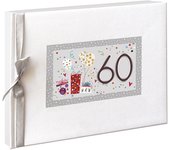 Libro de Firmas Aniversario, Cumpleaños y Más  Tapa Dura con Lazo de Seda y Marco Holográfico  64 Páginas de Papel Natural 160 g  Mensajes, Fotos y Huellas  Recuerdo Elegante y de Alta Calidad  Para los 40, 50, 60, 70, 80, 90 años  Marca ARGUVAL