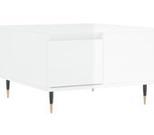 vidaXL Mesa de centro madera contrachapada 55x55x36,5 cm Blanco, Negro, Blanco brillante Mesita de Salón o Comedor o Auxiliar Mesa de Café Meuble Salón