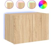 vidaXL Mueble de TV de pared con luces LED 60x35x41 cm, Mueble de Salon, Mueble TV, Mueble TV salon, Mesa de TV, Mueble tele