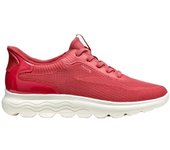 Geox D557MA Zapatillas deportivas Spherica Plus para mujer en rojo de piel vegana