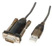 Lindy - 42855 cable de serie Gris, Transparente 1,5 m USB tipo A DB-9 42855