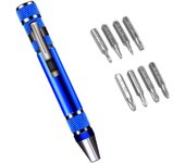 Multifunction 8 In 1 Pocket Precision Mini Screwdriver Pen Mobile phone Repair Hand Tools Kit Portable Screwdriver Set Bits