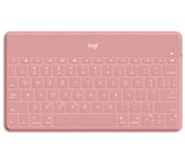 Logitech keys to go teclado bluetooth para iphone, ipad y apple tv - teclas de acesso directo - base para smartphone - ultraligero - proteccion antiderrames - color rosa
