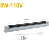 220V 110V UVA Quartz Ultraviolet Lamp 6W 8W T5 Tube Bulb UV Light BLB Black Light Blue 365nm Money Detection Lamp Fluorescent