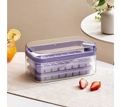 Molde de cubitos de hielo a presión (2024), para el hogar, con tapa, para congelación rápida de alimentos (紫色), 24,43 pulgadas