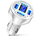 Cargador De Coche 240W Con Dos Puertos USB Y Pantalla Digital Carga Rápida 120W Para iPhone Samsung Xiaomi Adaptador De Carga