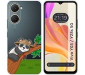 Tumundosmartphone Funda Silicona Transparente para Vivo Y03 / Y28s 5G diseño Panda Dibujos
