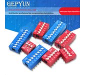 5PCS Slide Type Switch  Module 1 2 3 4 5 6 7 8 9 10 12 Bit 2.54mm Position Way DIP Red Pitch Toggle Switch Blue Red Snap Switch