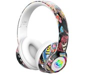 S&N Auriculares Bluetooth Cascos Inalámbricos Tarjeta de Memoria Micrófono L750 Graffiti Luz RGB