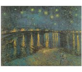 Panel decorativo del museo, listo para colgar. VAN GOGH-Noche Estrellada 1888 - Cm 80x60