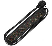 base multiple 6 tomas t/tl 10/16a schuko 1,5m 3x1,5mm negra