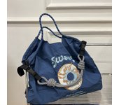 Bolso de compras de nailon con bordado de donut y cadena de bolas japonesa, sencillo y combinable, bolso de hombro de gran capacidad