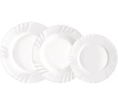 Vajilla de Vidrio Opal Bormioli Rocco - 18 Piezas - 6 Personas - Blanco Brillo
