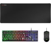 Mars Gaming MCPX, Combo Gaming, Teclado FRGB H-Mech + Ratón Ultraligero 10000 DPI + Alfombrilla XXL, Idioma Español, Combo Negro o Blanco