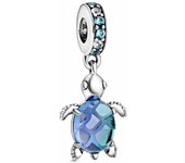 Charm Colgante Pandora Tortuga Marina Cristal Murano Azul
