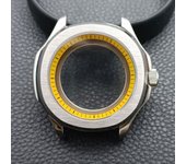 High-quality Silvery Black Case have inner ring 39.5mm watch men's case FIT NH34 NH35 NH36 movement Automtaic Watch Box