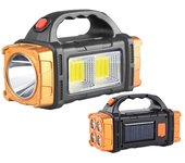 Portable Powerful USB Rechargeable Flashlight Solar LED Light With COB Work Light 4 Gear Charge Mobile Phone Camping Lamp