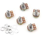 5PCS 15mm 3pin WH148 Linear Potentiometer 1K 2K 5K 10K 20K 50K 100K 250K 1M Potentiometers Kit With Nuts And Washers