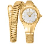 Reloj de pulsera Just Cavalli Signature Snake Amalfi - JC1L270M0025 correa color: Oro amarillo Dial Metal Gris plata Mujer