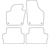 Juego de alfombrillas de velour para Seat Alhambra II 2010-2020 5 plazas - tapizado negro