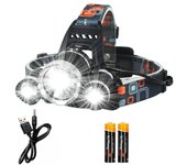 Linterna Frontal LED Super Brillante Recargable Con Batería 18650 Para Pesca Caza Y Camping Impermeable Con Tres Modos De Luz