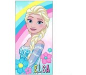 Toalla Playa Piscina infantil  Frozen Elsa Arcoíris Oficial 70x140cm de microfibra para niños