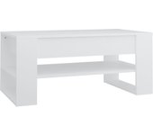 vidaXL Mesa de centro madera de ingeniería 102x55x45 cm Blanco, Negro, Roble Sonoma Mesita de Salón o Comedor o Auxiliar Mesa de Café Meuble Salón